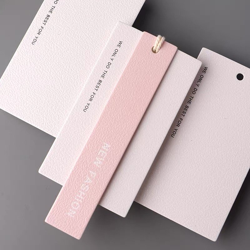 High quality texture paper hangtags Customize Brand Logo Name Card Foil Material Hang tags Label