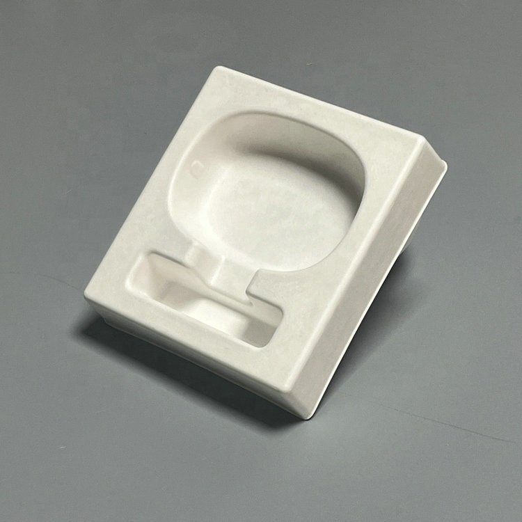 Biodegradable Wet Press Molded Paper Pulp Tray Earphone Molded Pulp Packaging Insert