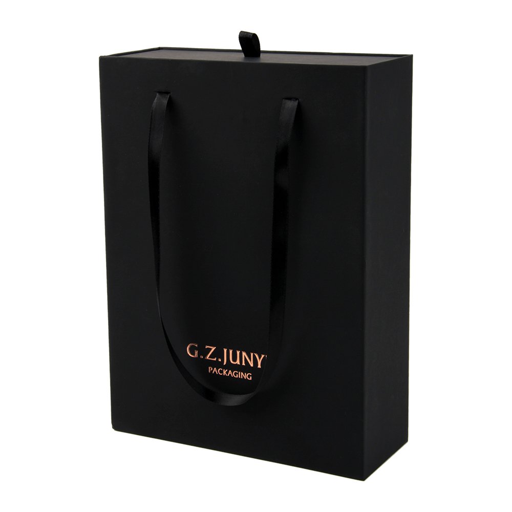 drop front black shoe box custom t shirt packaging box with handle