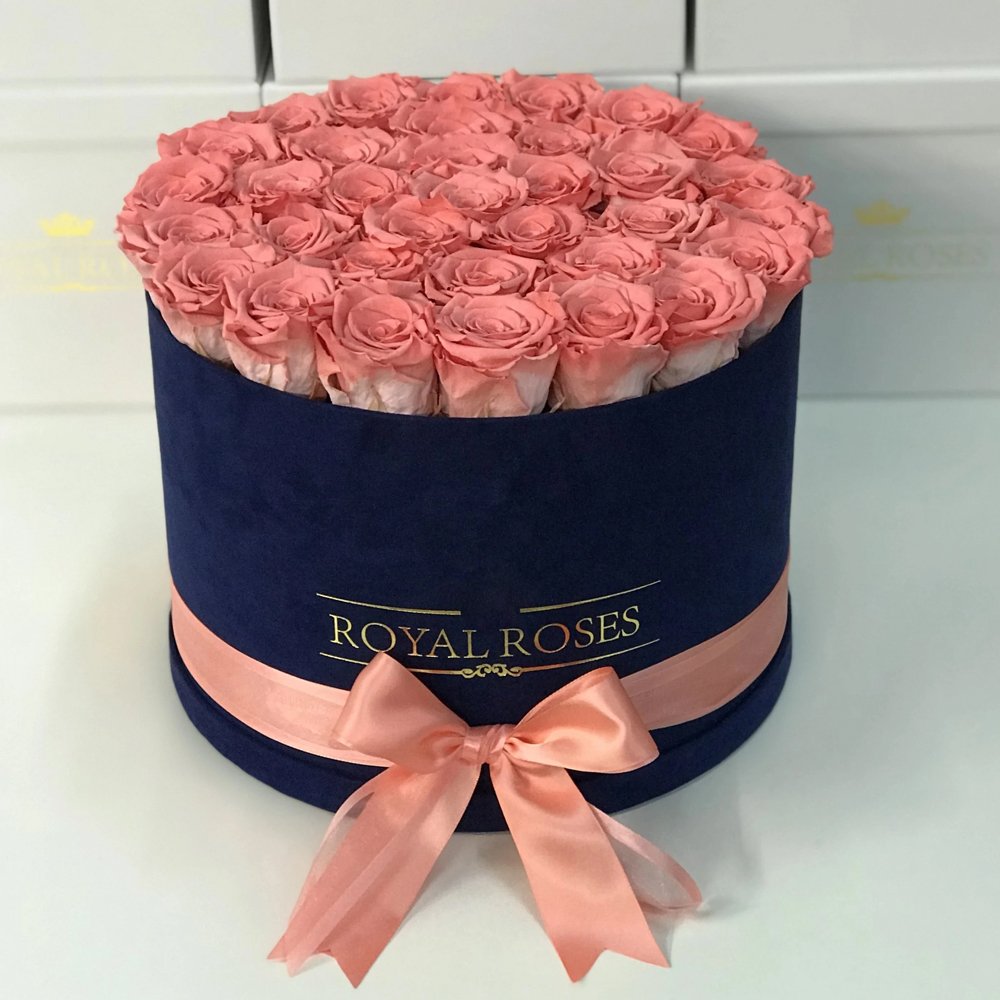 Velvet round flower boxes with custom logo printed,suede box for roses,Valentines gifts flower packaging boxes