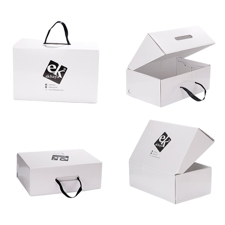 custom logo luxury black pink foldable shoe box packaging corrugated printing paper sneaker boot shoe box with rope