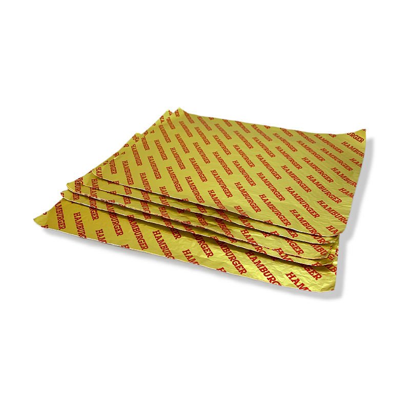 ECO-friendly Recyclable Custom Printing Aluminum Foil Sandwich Wrapping Paper aluminum Foil Burger Packaging Paper