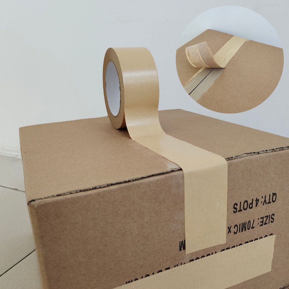 Customized Biodegradable Packing Logo Design Tape Eco Friendly Fragile Parcel Packaging Kraft Paper Gum Tape With Logo