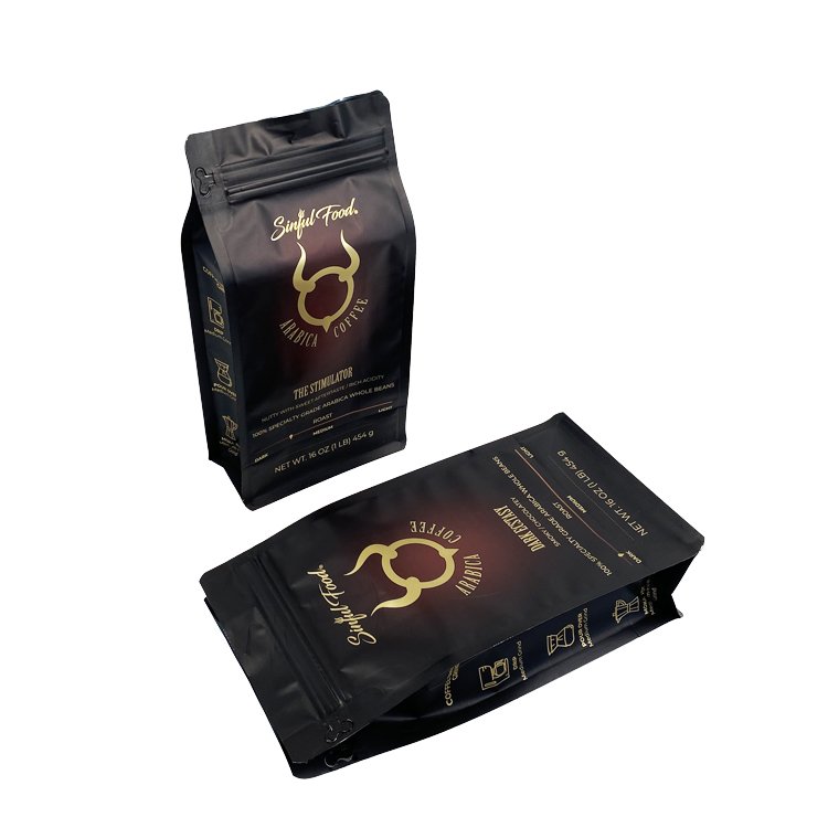 Custom Biodegradable Flat Bottom Beans Packaging 100gr 100g 150g 250g 500g 1kg Coffee Bag With Valve And Zipper
