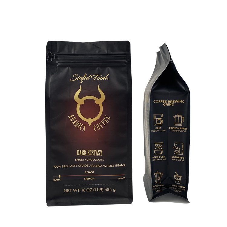 Custom Biodegradable Flat Bottom Beans Packaging 100gr 100g 150g 250g 500g 1kg Coffee Bag With Valve And Zipper