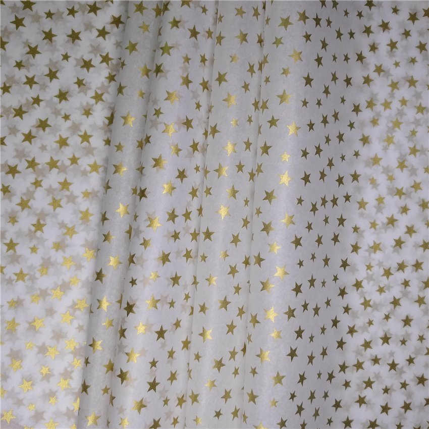 Christmas Metallic Gold Stars Pattern Tissue Wrapping Paper Golden Stars Design Gift Wrapping Packaging Tissue Paper