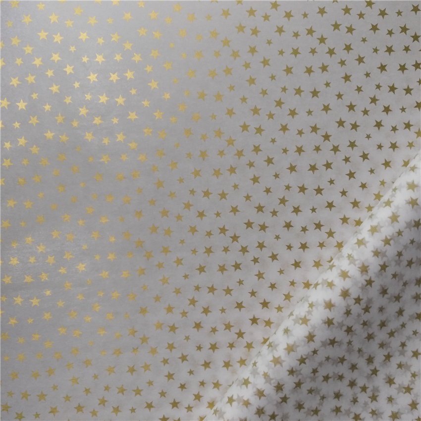 Christmas Metallic Gold Stars Pattern Tissue Wrapping Paper Golden Stars Design Gift Wrapping Packaging Tissue Paper