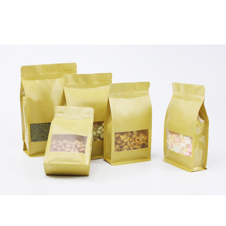 Eco Friendly Pouch Zipper Custom Printed Bag Packing Compostable Kraft Paper Biodegradable Packaging Bean Coffee Bags