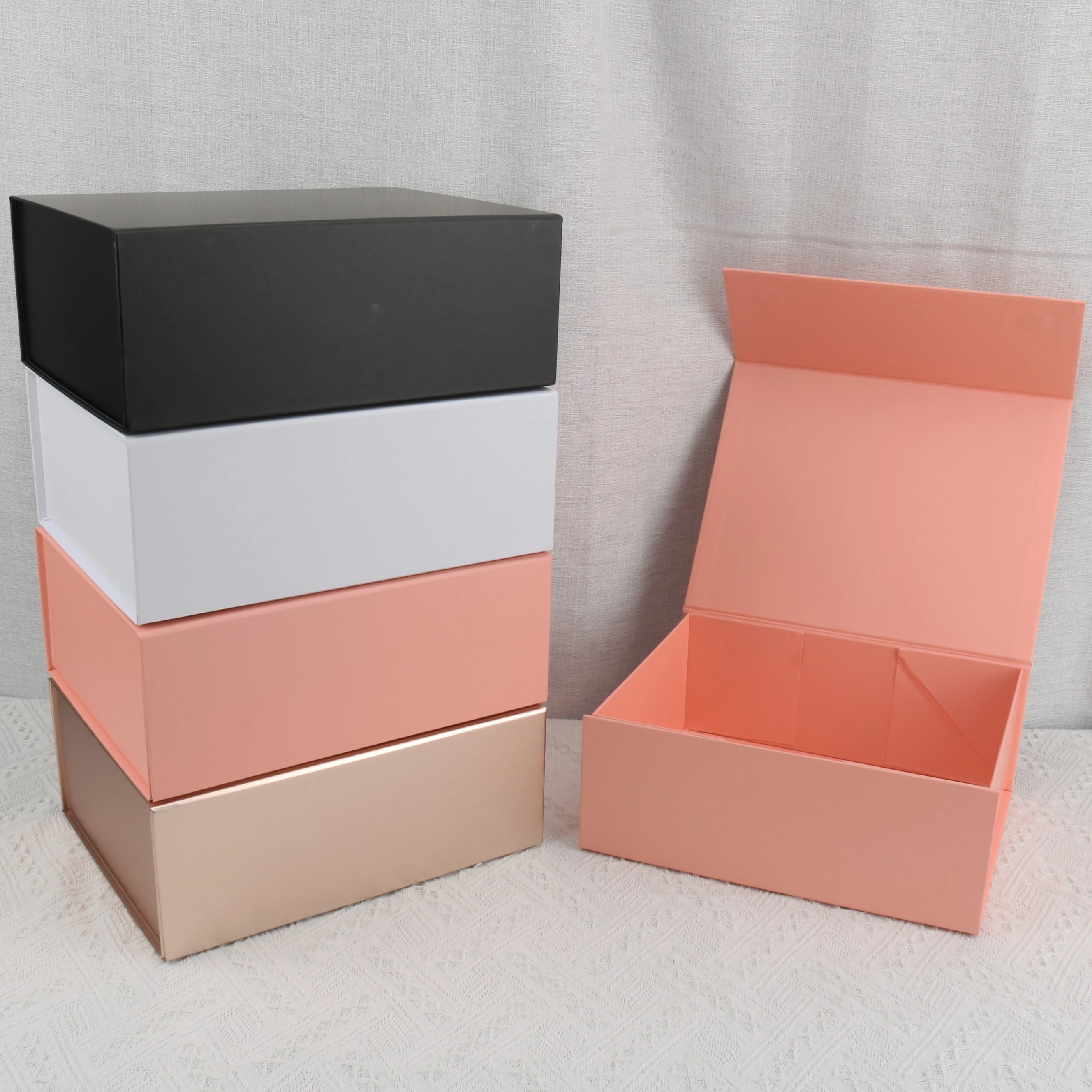 Manufacturer Supplier Magnetic Gift Paper Packaging Packing Folding Foldable Box with logo