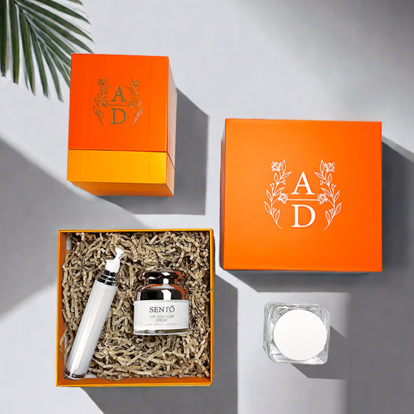 Luxury High Quality Lid And Base Gift Box Orange Top and Bottom Paperboard Packaging Paper Box With Custom Logo