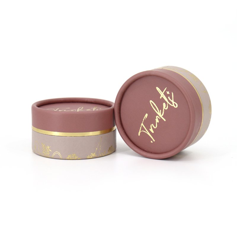 Custom Eco Friendly Round Mini Paper Cardboard Cylinder Box Small Size Bracelet/Ring/Earring Pink Gift Paper Tube Box with Bag