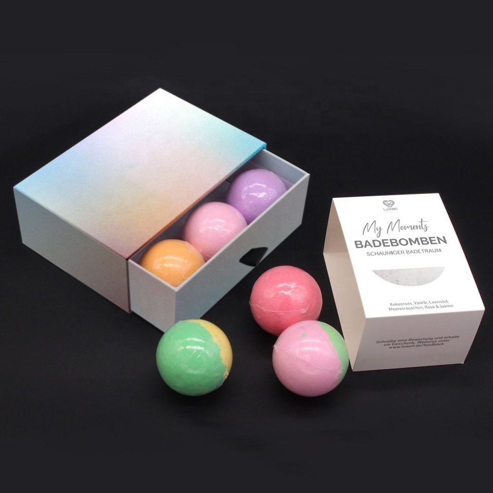 Hot sale 6 packs handmade gift cardboard drawer bath bomb box packaging for wholesale
