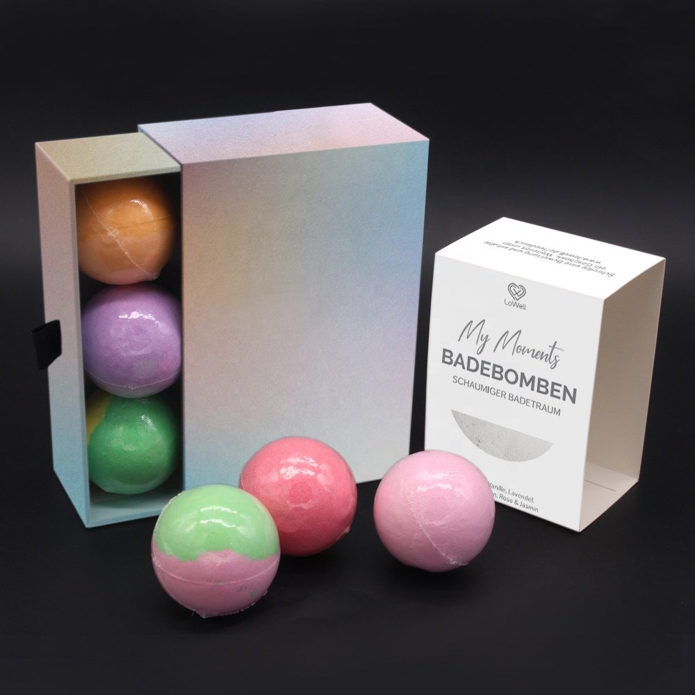 Hot sale 6 packs handmade gift cardboard drawer bath bomb box packaging for wholesale