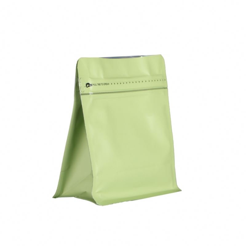Bags With Kraft Window Custom Paper Zipper Gusset Matt Block Bottom Packaging 5Lb-Coffee-Bag Vent Uv Eight Side Seal Coffee Bag