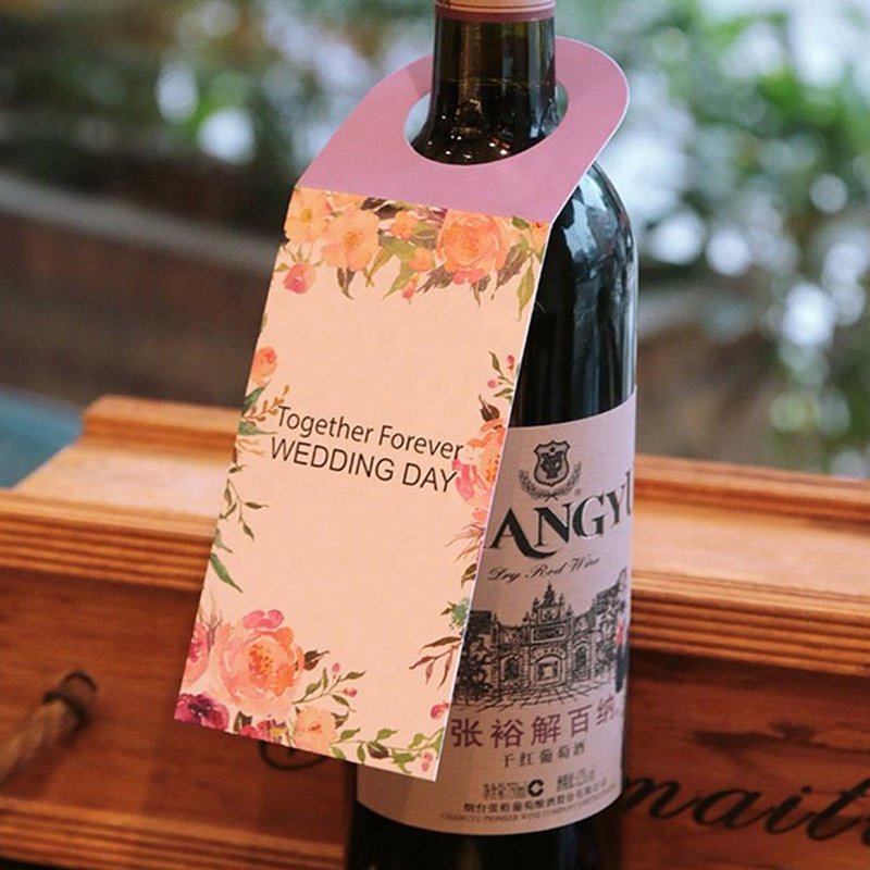 Custom Neck Beverage Hanging Tags for Bottle Paper Wine Bottle Neck Hang Tags