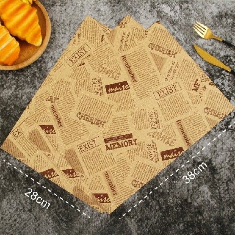 Custom Printing Holiday Party Food Grade Burger Sheets Butter Sandwich Baking Wax Wrapping Greaseproof Paper