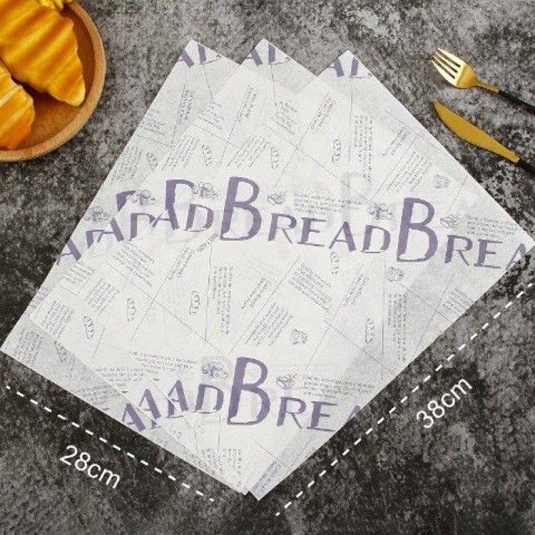 Custom Printing Holiday Party Food Grade Burger Sheets Butter Sandwich Baking Wax Wrapping Greaseproof Paper