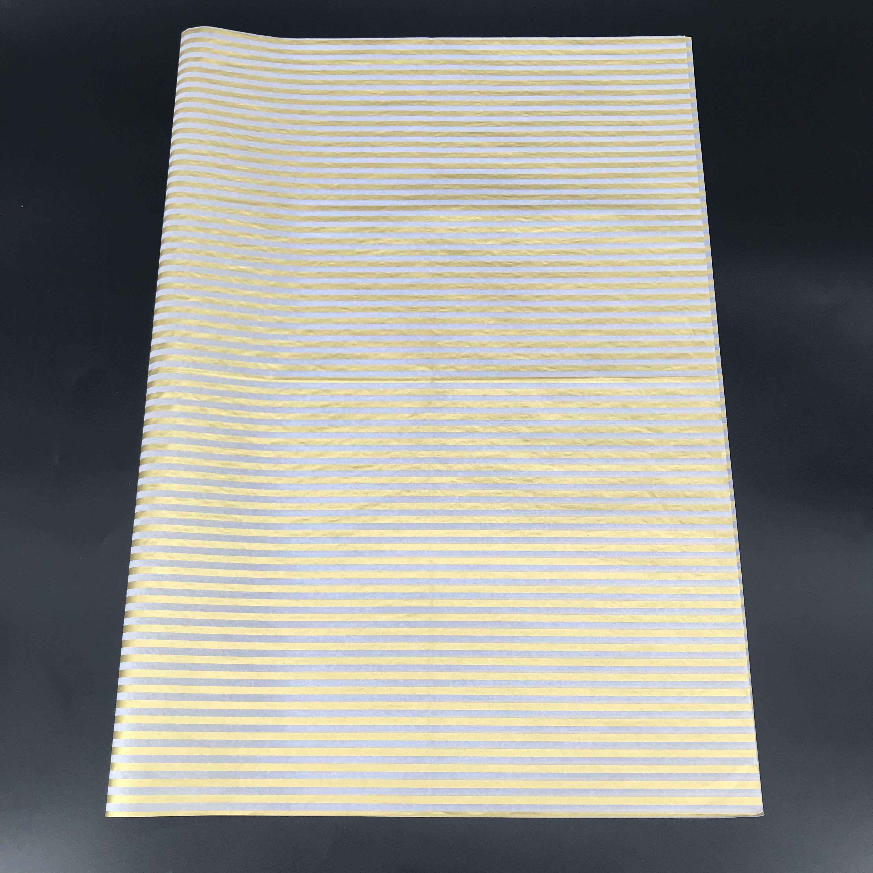 Glitter Golden Stripes Customize Tissue Paper For Packaging