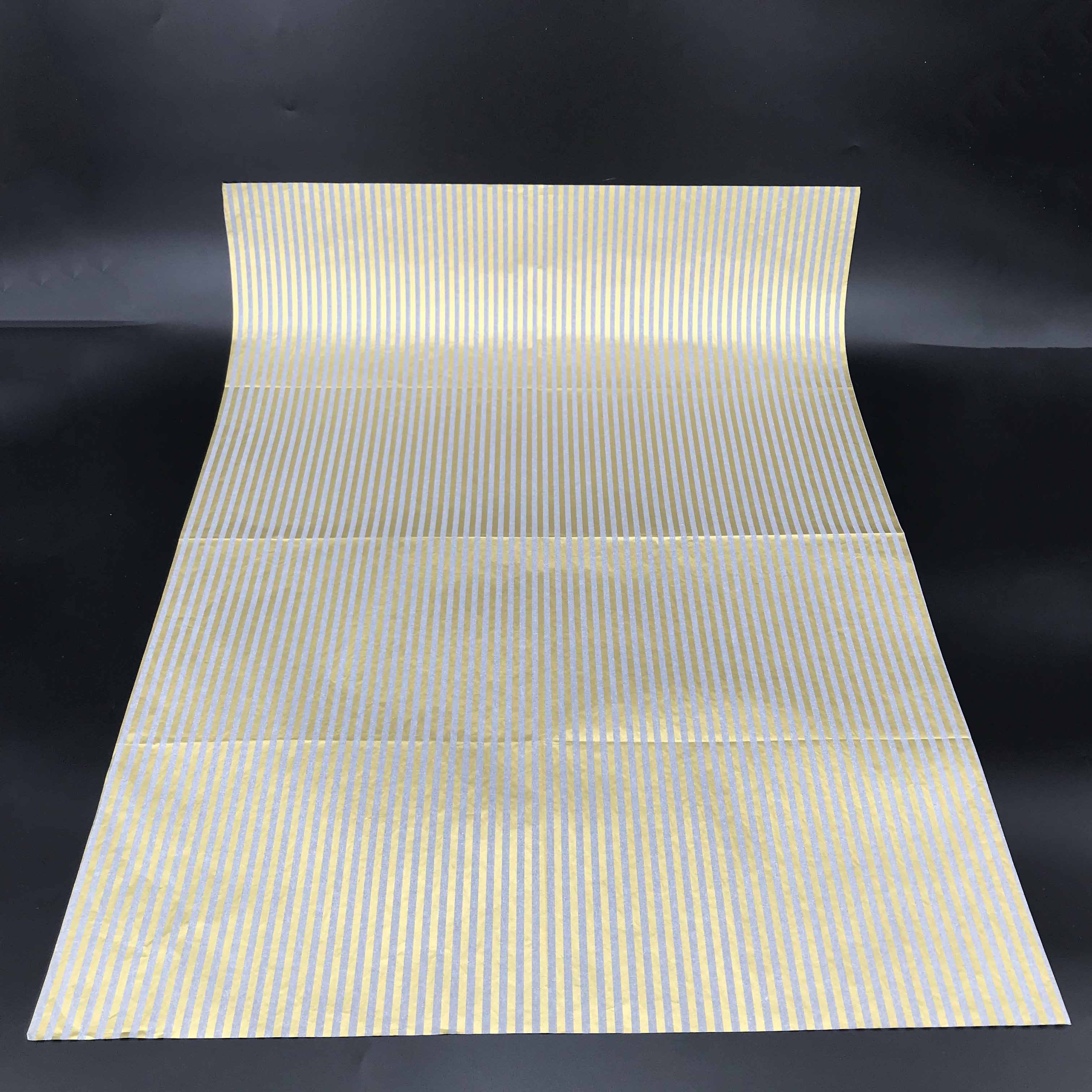 Glitter Golden Stripes Customize Tissue Paper For Packaging