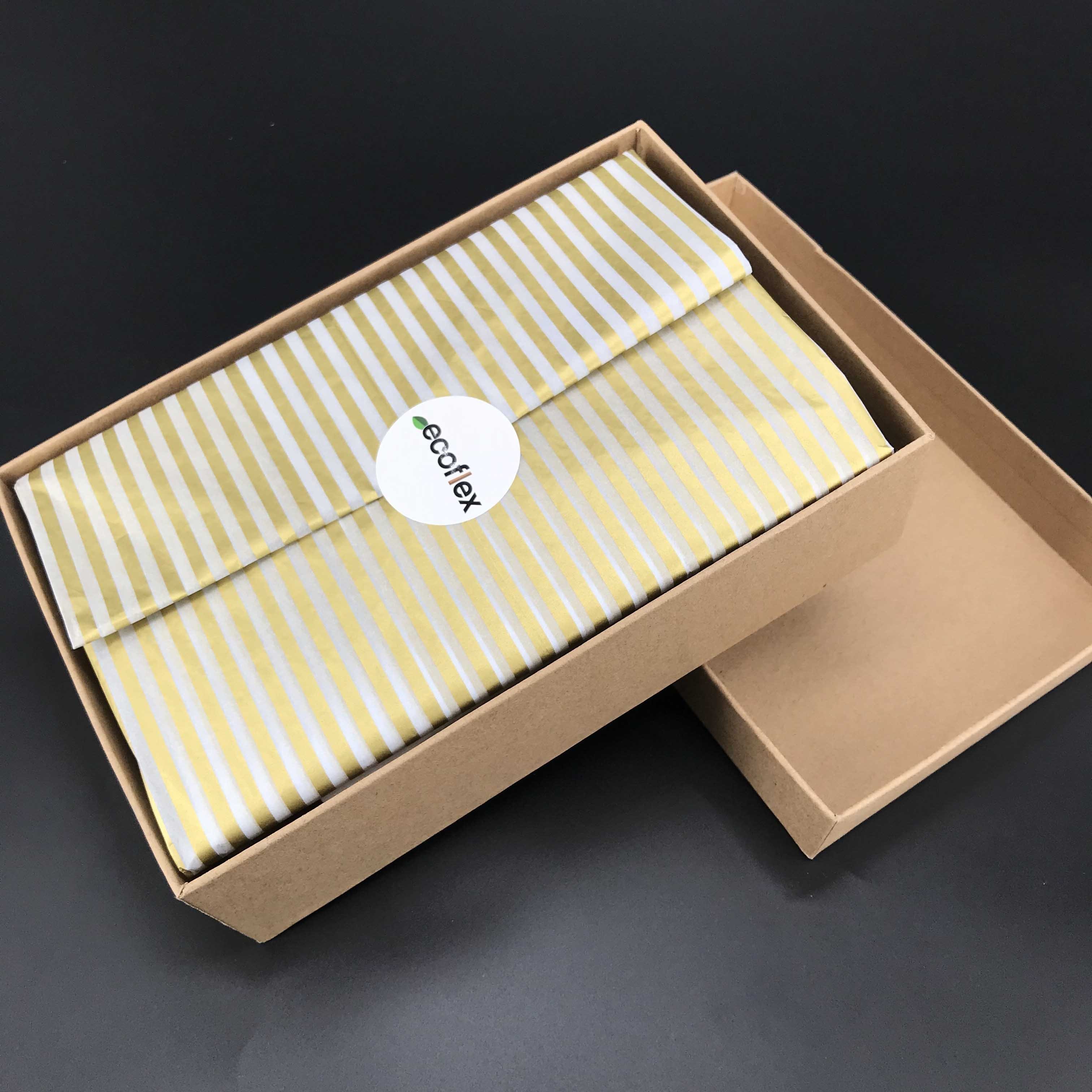 Glitter Golden Stripes Customize Tissue Paper For Packaging