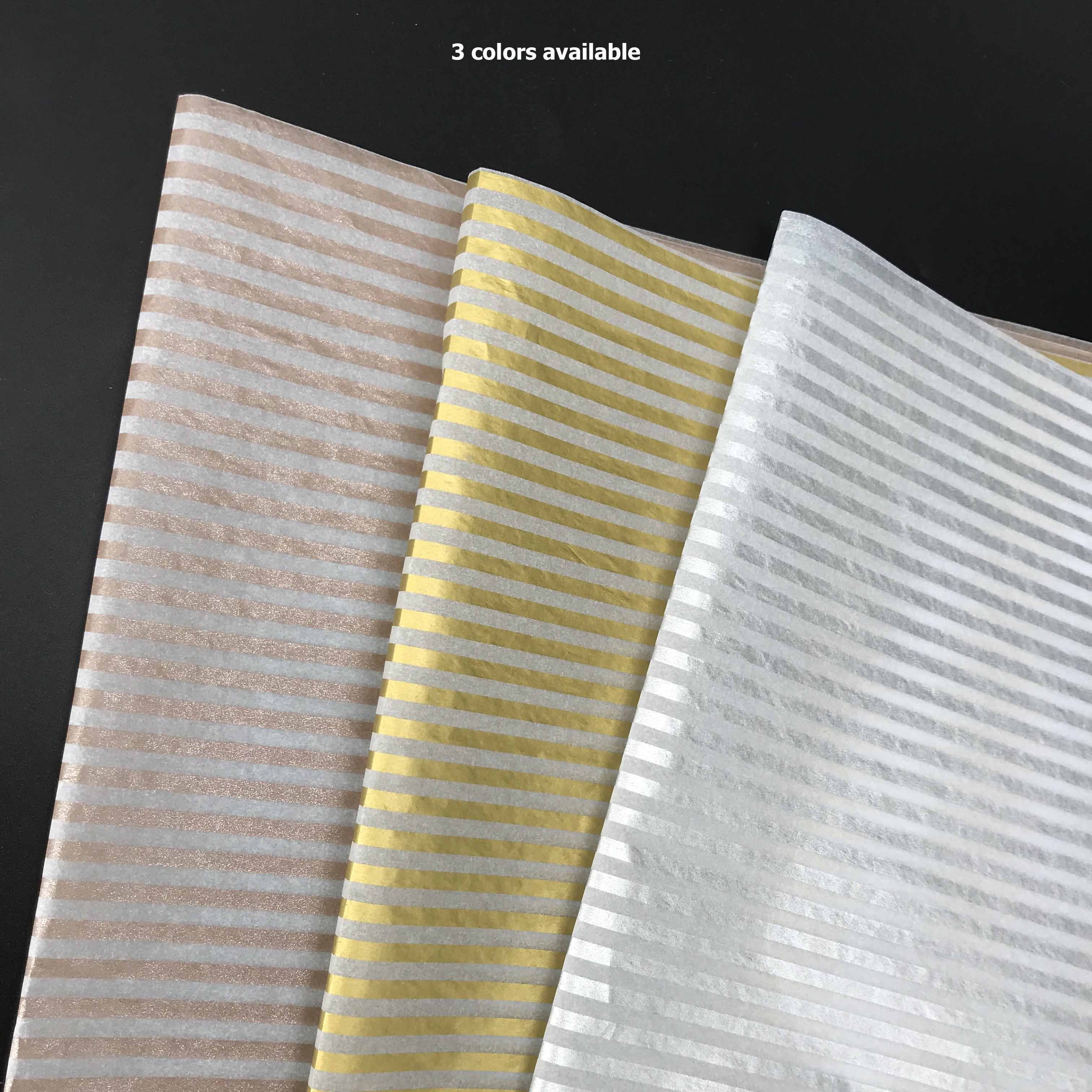Glitter Golden Stripes Customize Tissue Paper For Packaging