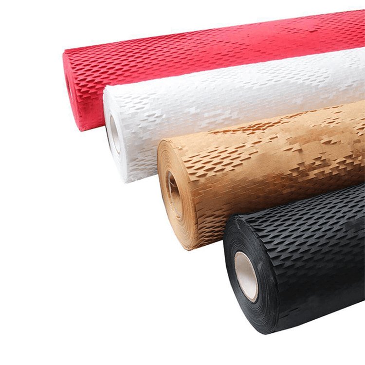 Recyclable Custom Size Multicolor Honeycomb Packaging Paper Pink Honeycomb Cushion Paper Roll Green Honeycomb Kraft Paper