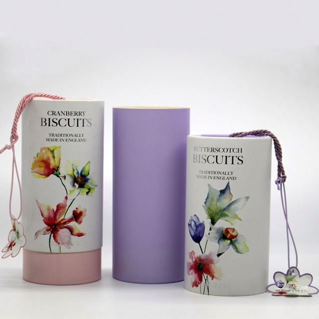 Wholesale custom design round paper cardboard tube food grade cookie packaging box