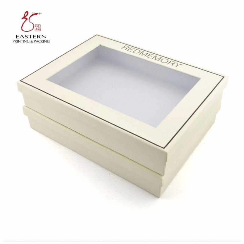 Wholesale Custom Branded Printed Clothing Paper Packaging Box with PVC Window