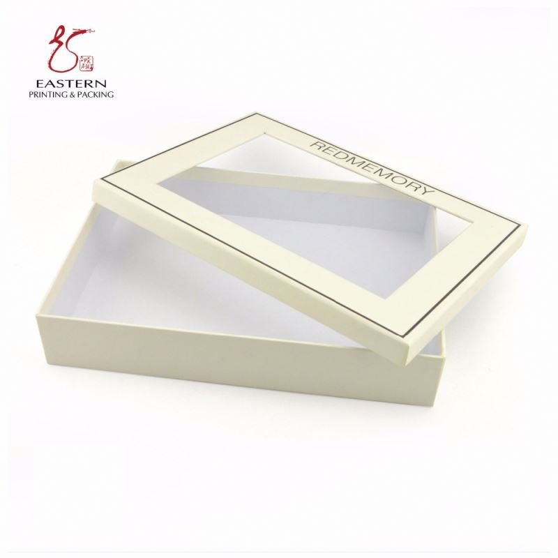 Wholesale Custom Branded Printed Clothing Paper Packaging Box with PVC Window