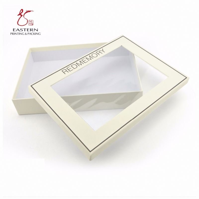 Wholesale Custom Branded Printed Clothing Paper Packaging Box with PVC Window