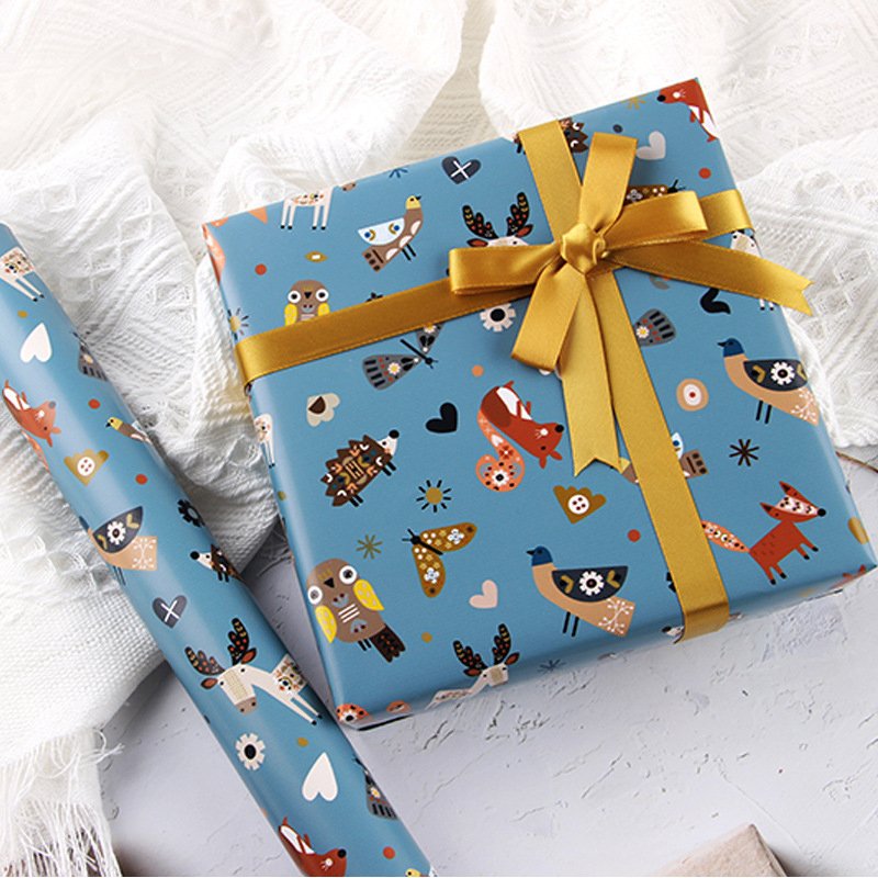 Custom Birthday Gift Wrapping Paper Rolls Papel De Embrulho Wholesale Christmas Wrapping Paper For Packaging