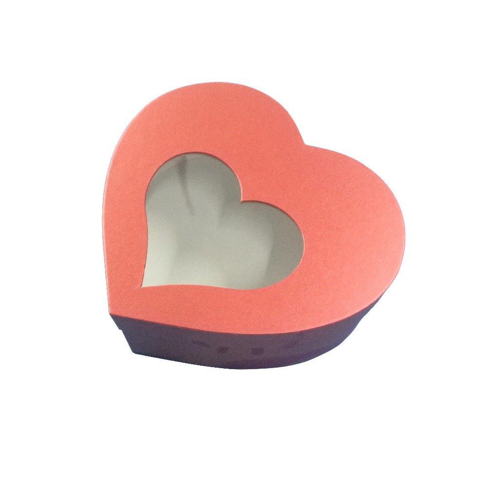 High quality custom heart paper gift box packaging with window