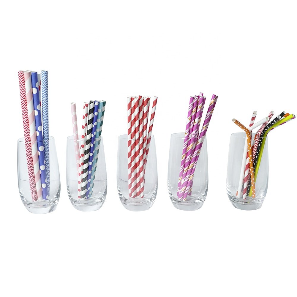 6mm 12mm Beautiful Bend Bending Drinking Cheap Degradable High Quality Party Wavy White Zigzag Individual Paper Straw