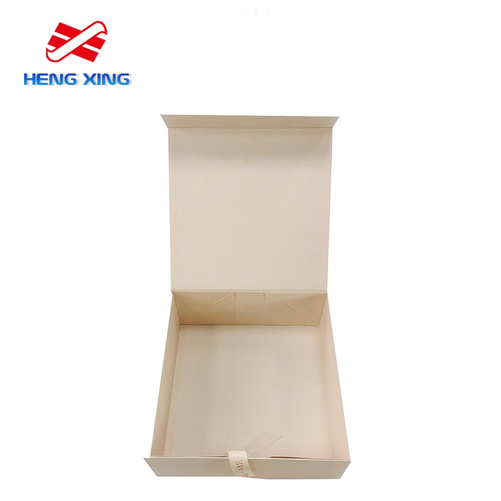 HENGXING Magnetic Elegant Custom Logo Big Large Wholesale Luxury A5 Foldable Rectangular Rigid Packaging Gift Box with Ribbon
