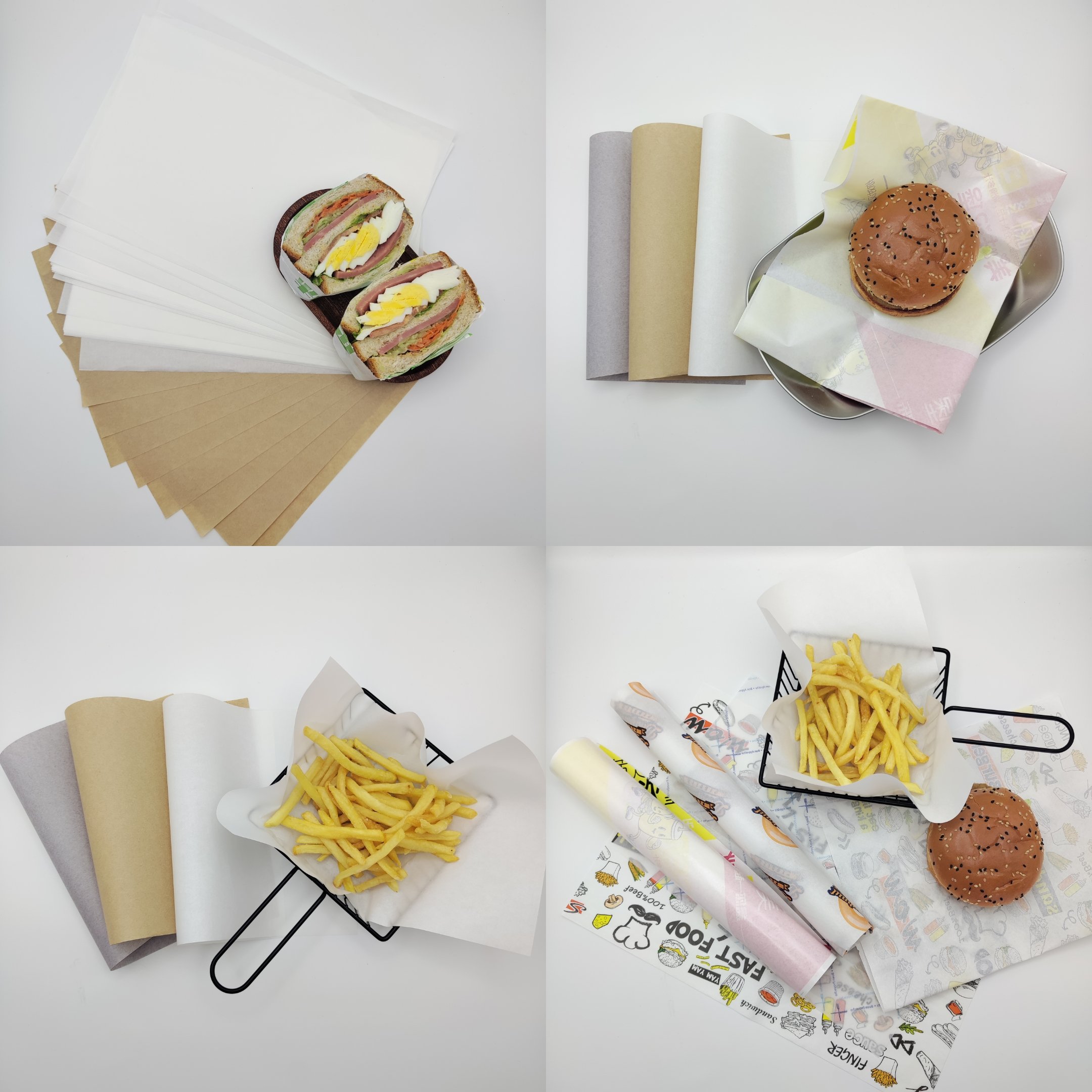 White 40gsm food grade pe coated paper roll printed sheet paper pe coated paper take away sheet