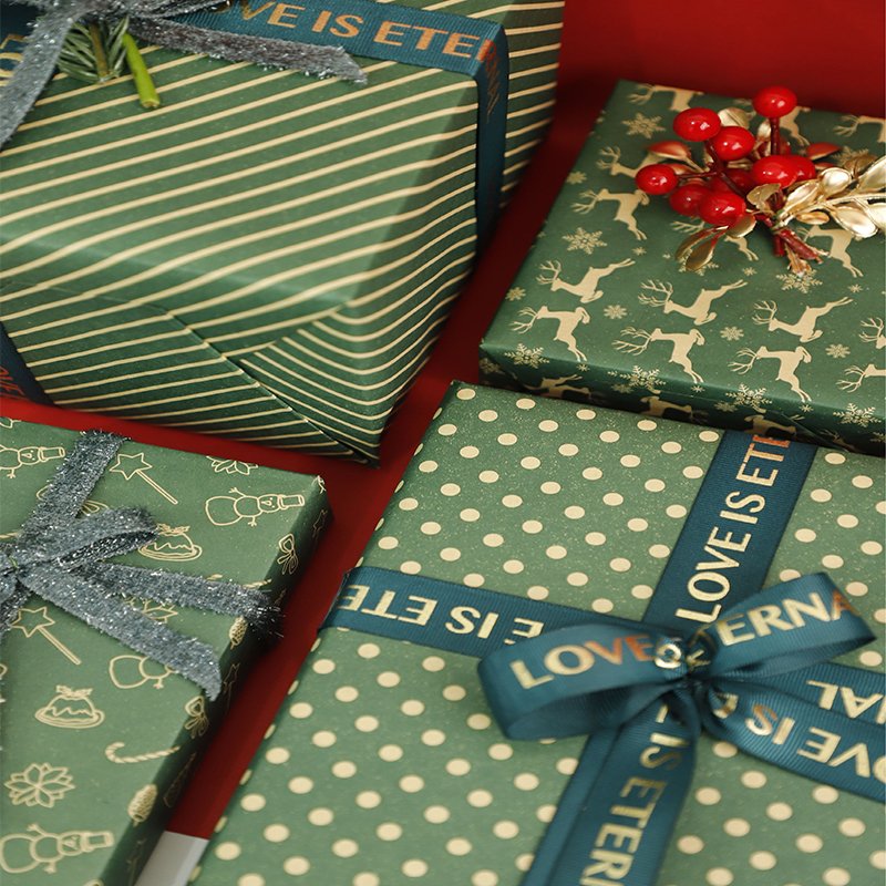 Custom Tissue Paper Eco Friendly One Side Printing Kraft Wrapping Gift Christmas Wrapping Paper