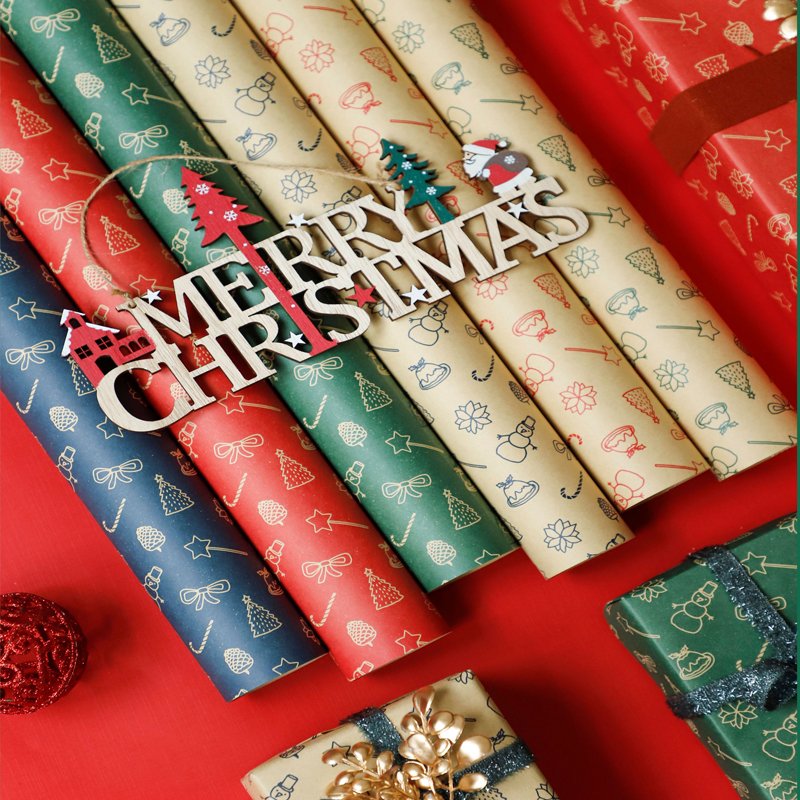 Custom Tissue Paper Eco Friendly One Side Printing Kraft Wrapping Gift Christmas Wrapping Paper
