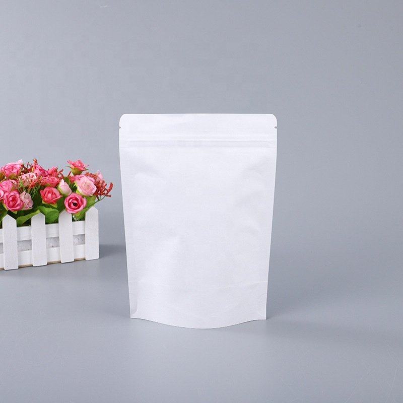 Waterproof White Kraft Paper Zipper Bag with Window for Packaging & Printing Products