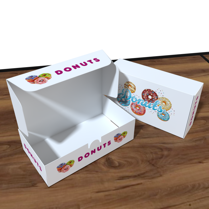 Wholesale Folding Flat Cardboard Cookie Sweet Shipping Box Packaging Custom Print Party Dessert Donut Paper Box