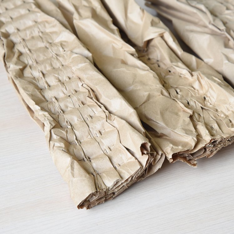 100% Biodegradable Kraft Paper Air Cushion Brown Kraft Paper Roll Embossed Gift Wrapping Wood Paper Rolls Protective Packaging