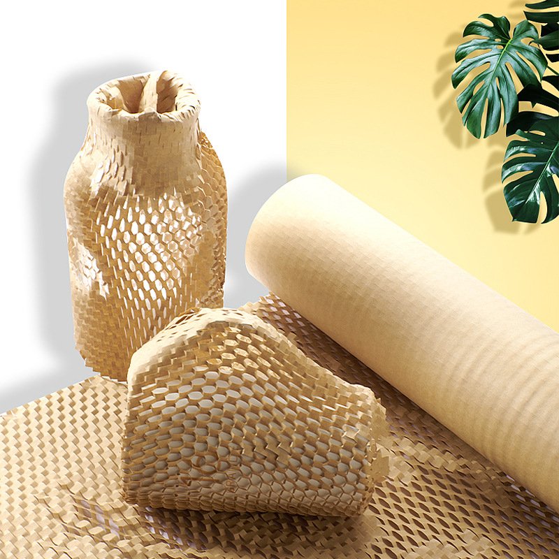 Recyclable Custom Size Honeycomb Packaging Paper Brown /White Honeycomb Cushion Paper Roll Honeycomb Kraft Paper