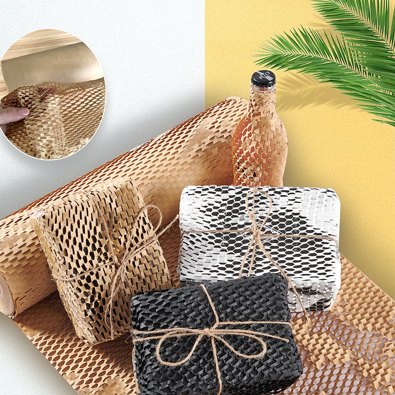 Recyclable Custom Size Honeycomb Packaging Paper Brown /White Honeycomb Cushion Paper Roll Honeycomb Kraft Paper