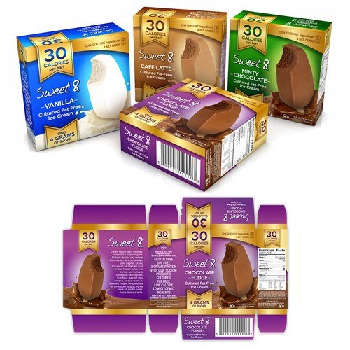 Wholesale Custom Printed Supermarket Grocery Frozen Food Snacks Cardboard Box Paper Packaging Box for Ice Cream Packaging