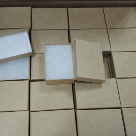 Z11-6K Cotton filled paper box 5.39x4.13x1.91cm production specialist Jewelry box packaging Natural Kraft Gift Boxes