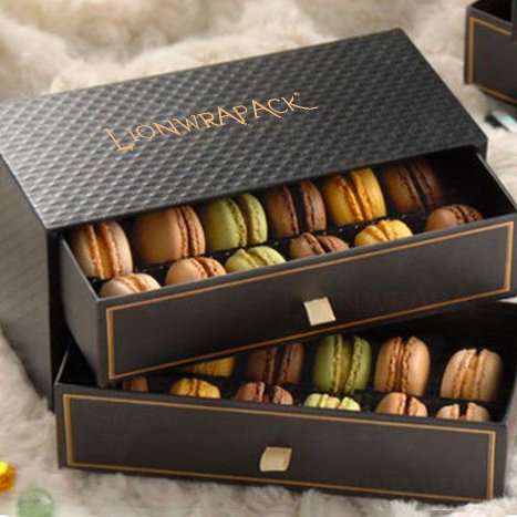Lionwrapack Free Samples Customizable Logo Food Grade Packaging Paper Boxes For Macarons Candies Biscuits