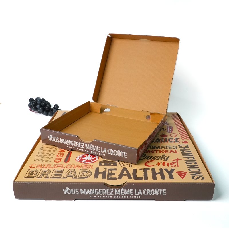 Supplier Custom Size Pizzas Boxes With Logo Wholesale Packaging Paper Brown Kraft 7 Inch Pizza Box