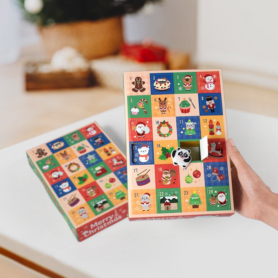 5Pcs/Pack Small Christmas Advent Calendar Gift Box Packaging DIY Mystery Box Surprise Paper Boxes