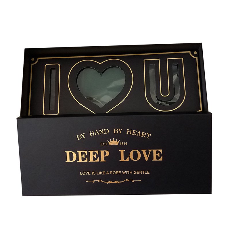 Hot Sale Custom LOGO Flower Boxes For Bouquets Rose Gift Floral Packaging I LOVE YOU Flower Boxes For Valentine's Day Box