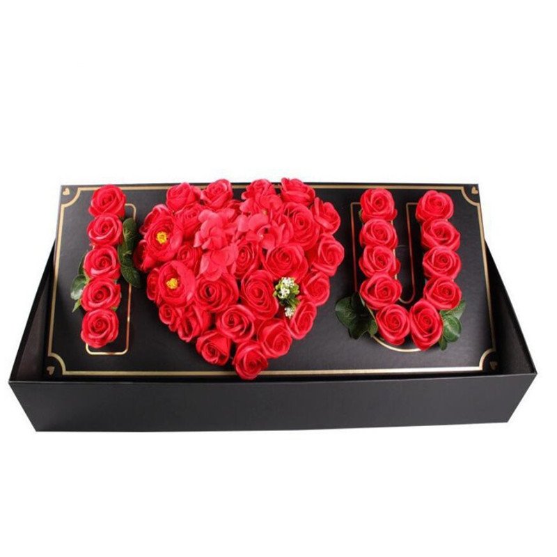 Hot Sale Custom LOGO Flower Boxes For Bouquets Rose Gift Floral Packaging I LOVE YOU Flower Boxes For Valentine's Day Box