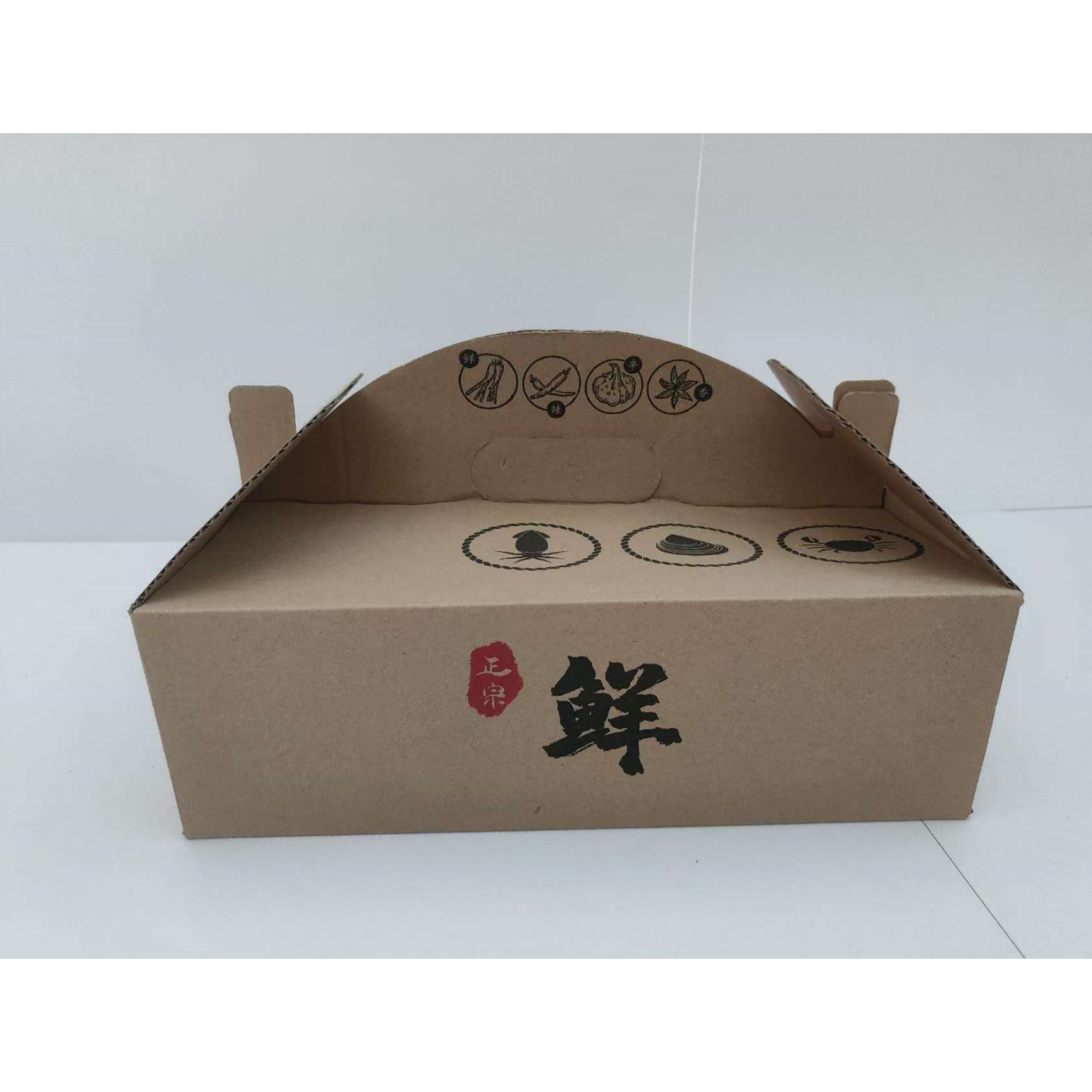 Best-Selling Take Out Box Custom Printed Packaging Square Lunch Packaging Kraft Paper Food Box